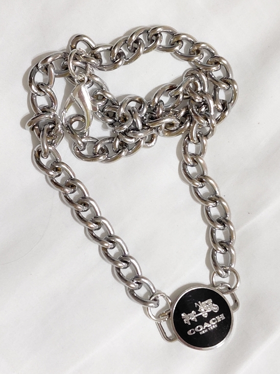 Coach Jewelry - Coach Silver Black Charm Necklace